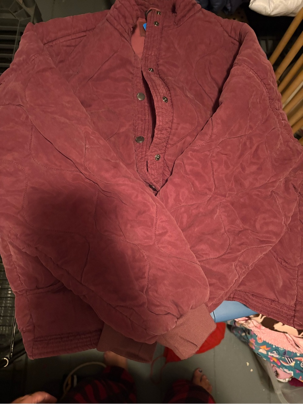 Blank NYC Quilted Wine Bomber Jacket